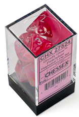 Chessex Dice - 7pc Ghostly Glow - Pink/Silver Polyhedral
