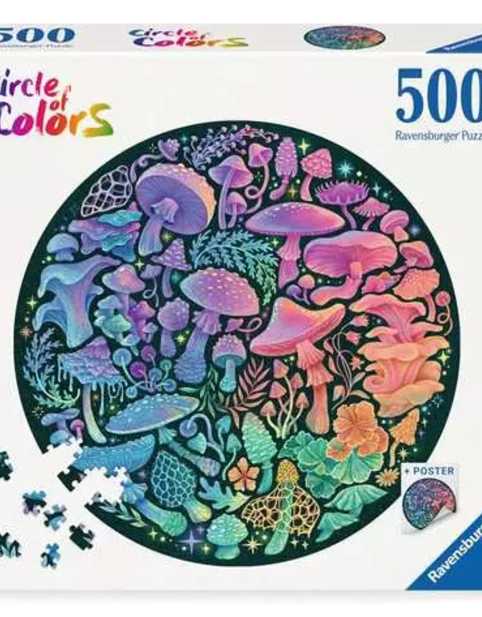 Ravensburger Mushrooms 500 Pc Round Puzzle