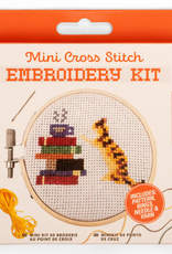 Kikkerland Mini Cross Stitch Embroidery Kit - Books