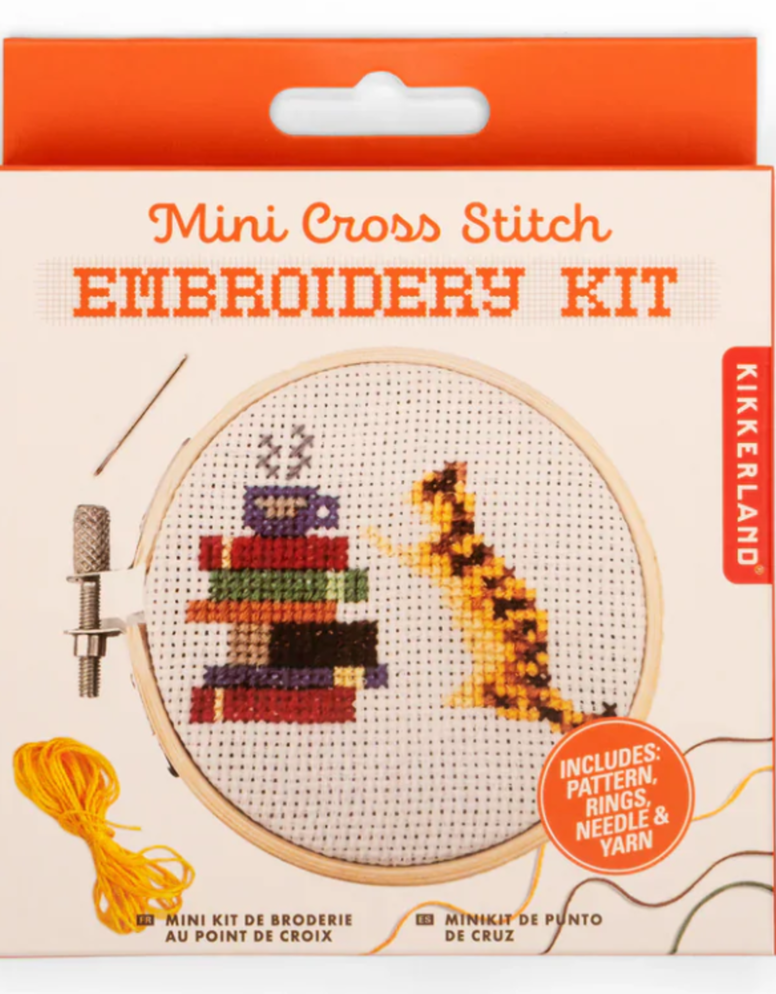 Kikkerland Mini Cross Stitch Embroidery Kit - Books