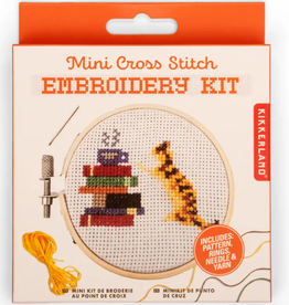 Kikkerland Mini Cross Stitch Embroidery Kit - Books