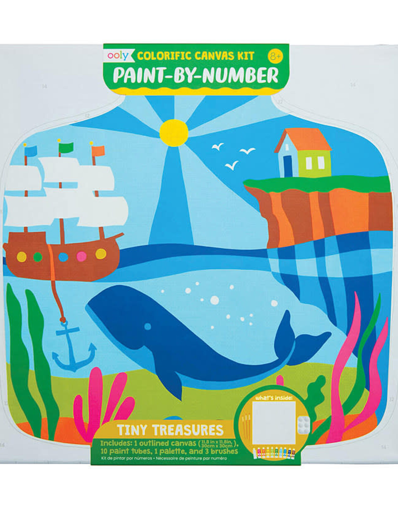 OOLY COLORIFIC CANVAS PAINT BY NUMBER KIT - TINY TREASURES  - 15 PC SET