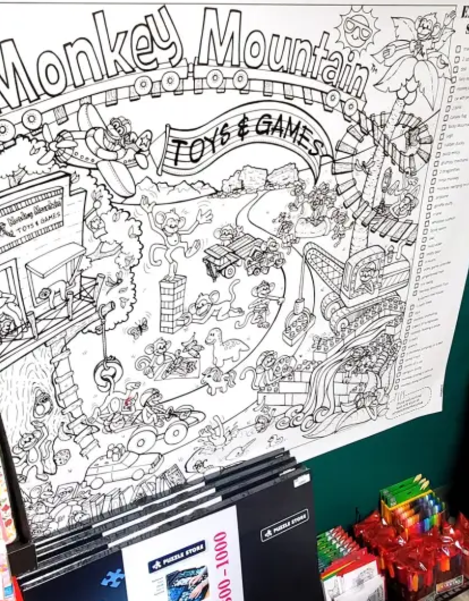 Crystal Salamon Monkey Mountain Washable Colouring Mat 1.7' x 3'