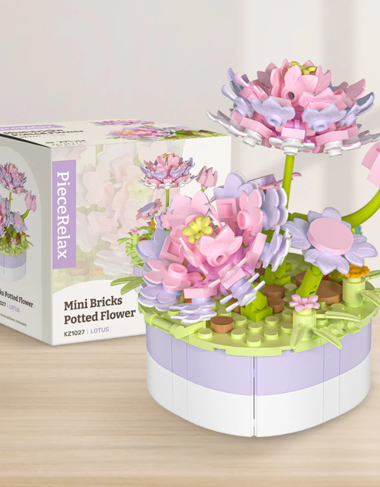 PieceRelax Mini Bricks Potted Flower - Lotus