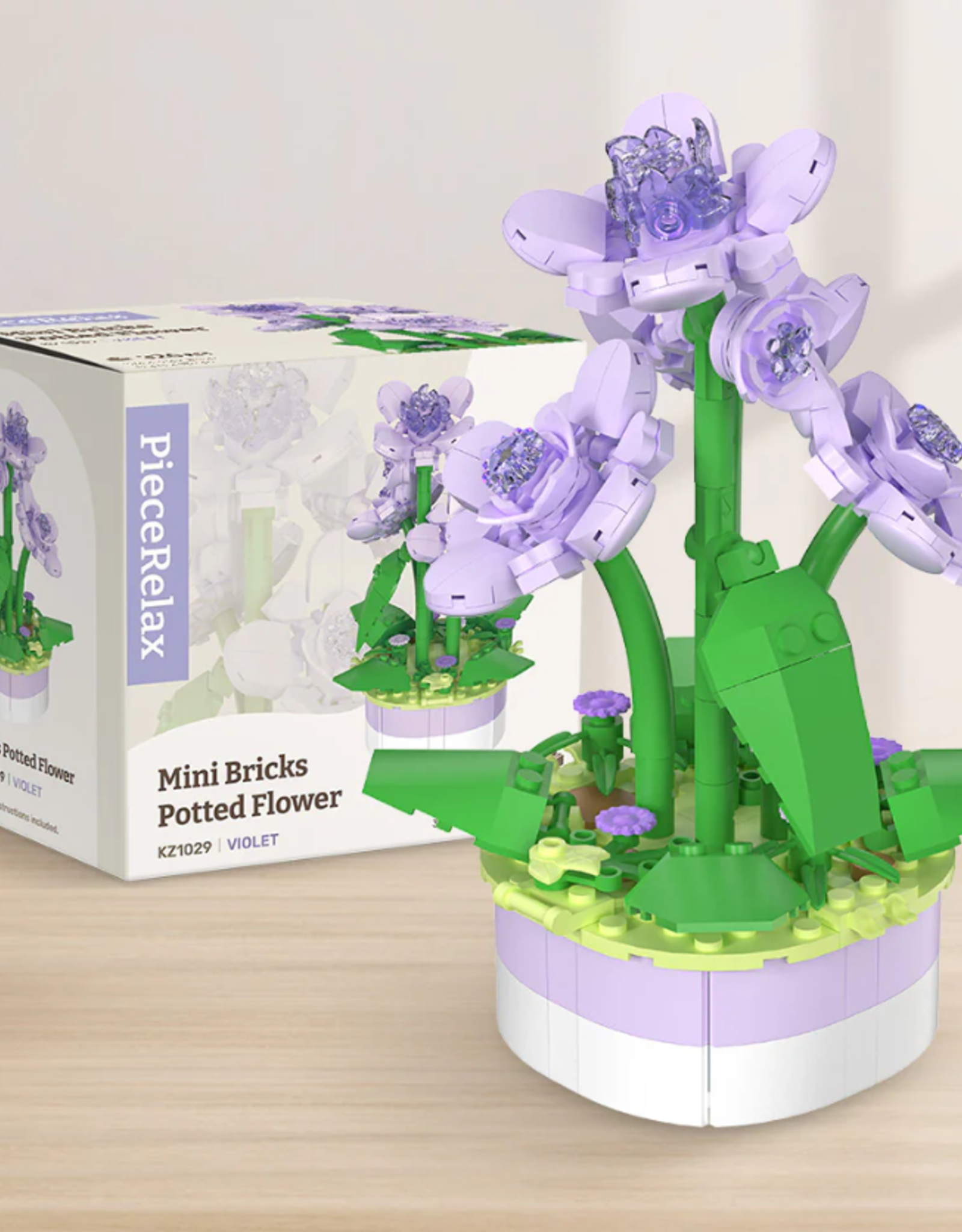 PieceRelax Mini Bricks Potted Flower - Violet