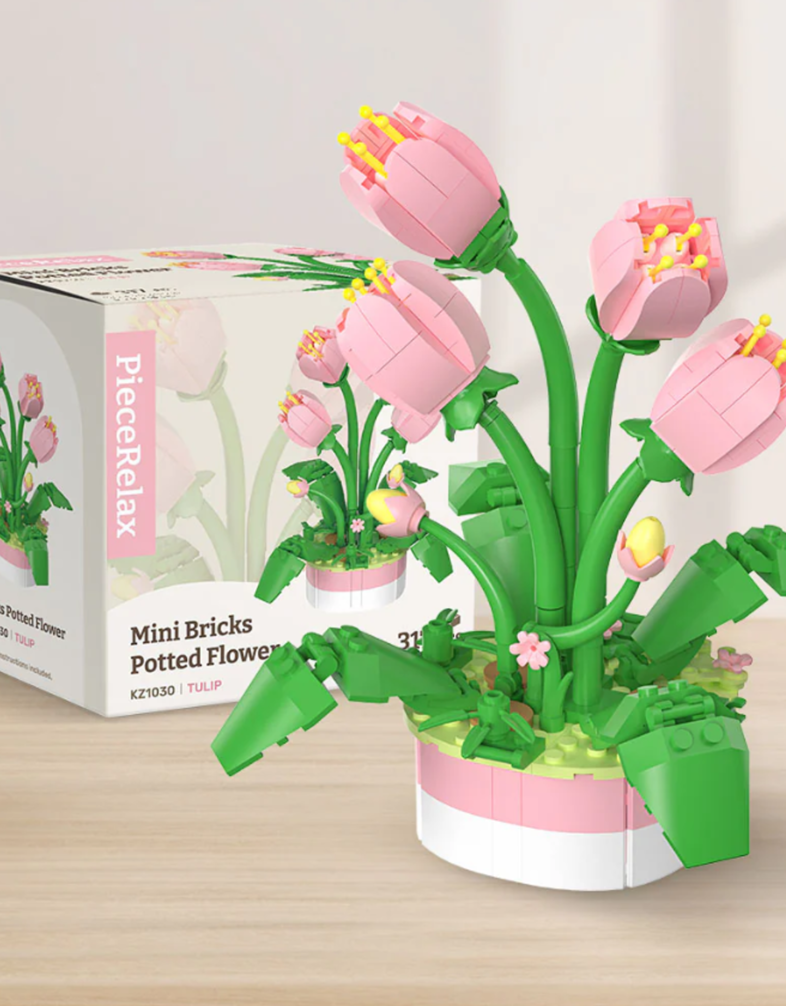 PieceRelax Mini Bricks Potted Flower - Tulip