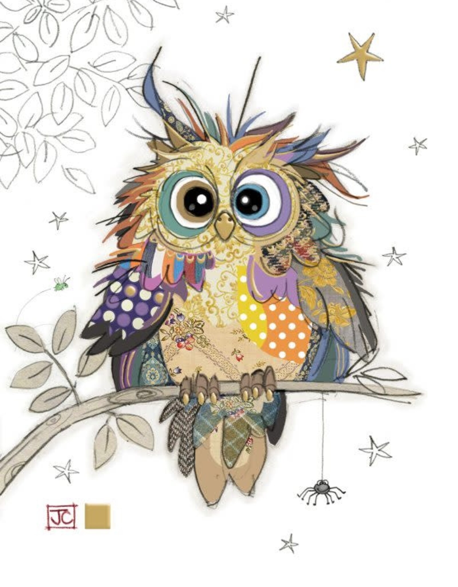 Bug Art Greeting Card - Otto Owl