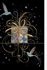 Bug Art Greeting Card - Birds with present