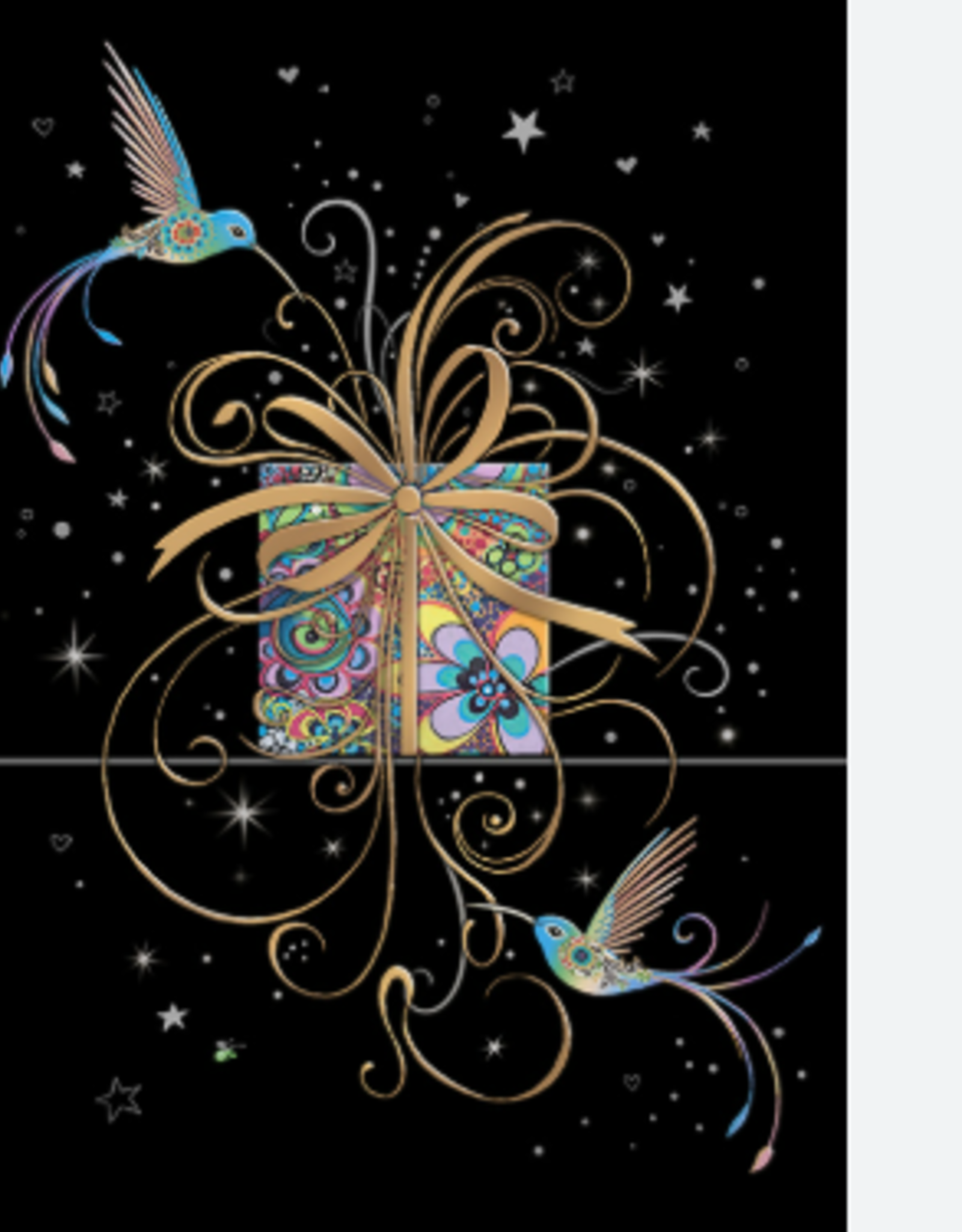 Bug Art Greeting Card - Birds with present