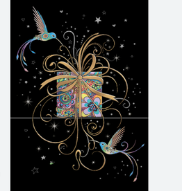 Bug Art Greeting Card - Birds with present