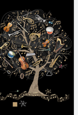 Bug Art Greeting Card - Tree with instruments