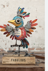 Bug Art Greeting Card - Bird metal