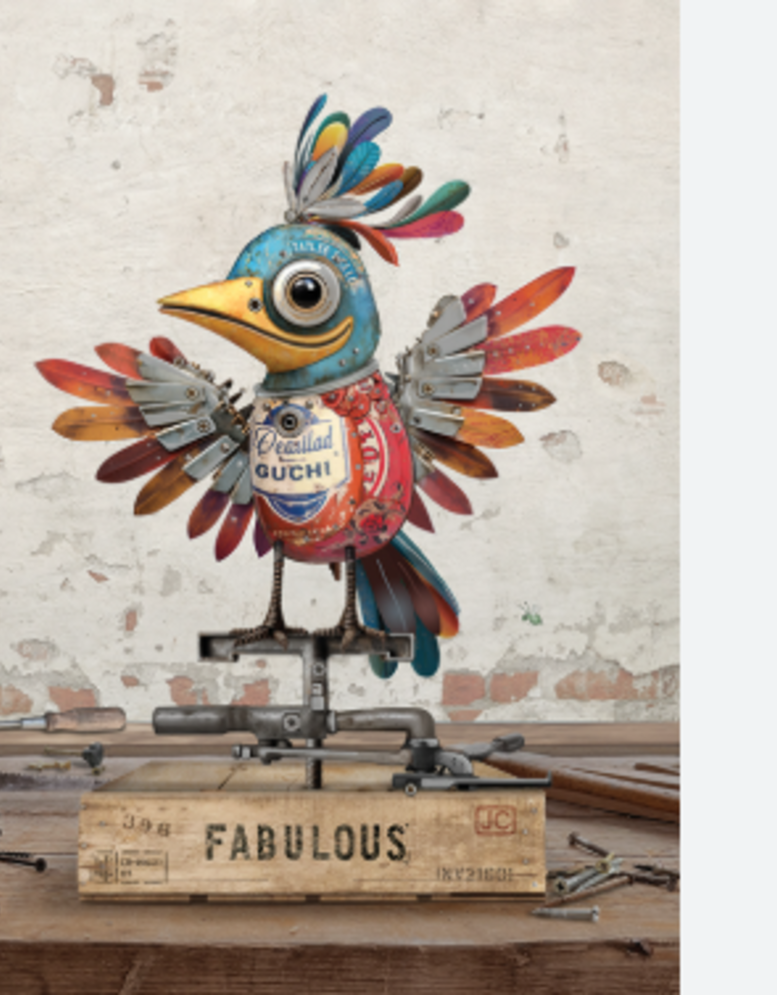 Bug Art Greeting Card - Bird