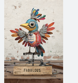 Bug Art Greeting Card - Bird metal