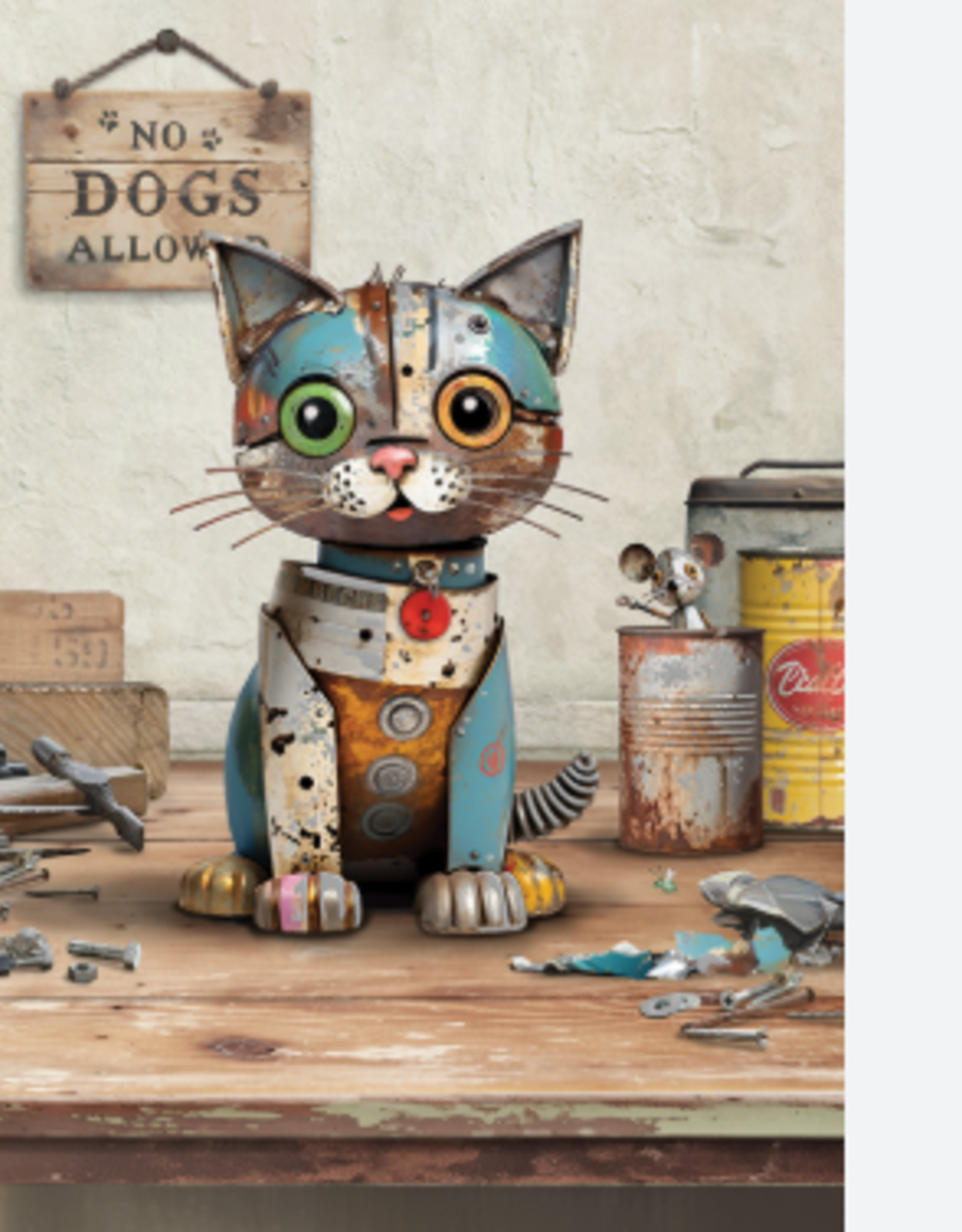 Bug Art Greeting Card - Cat