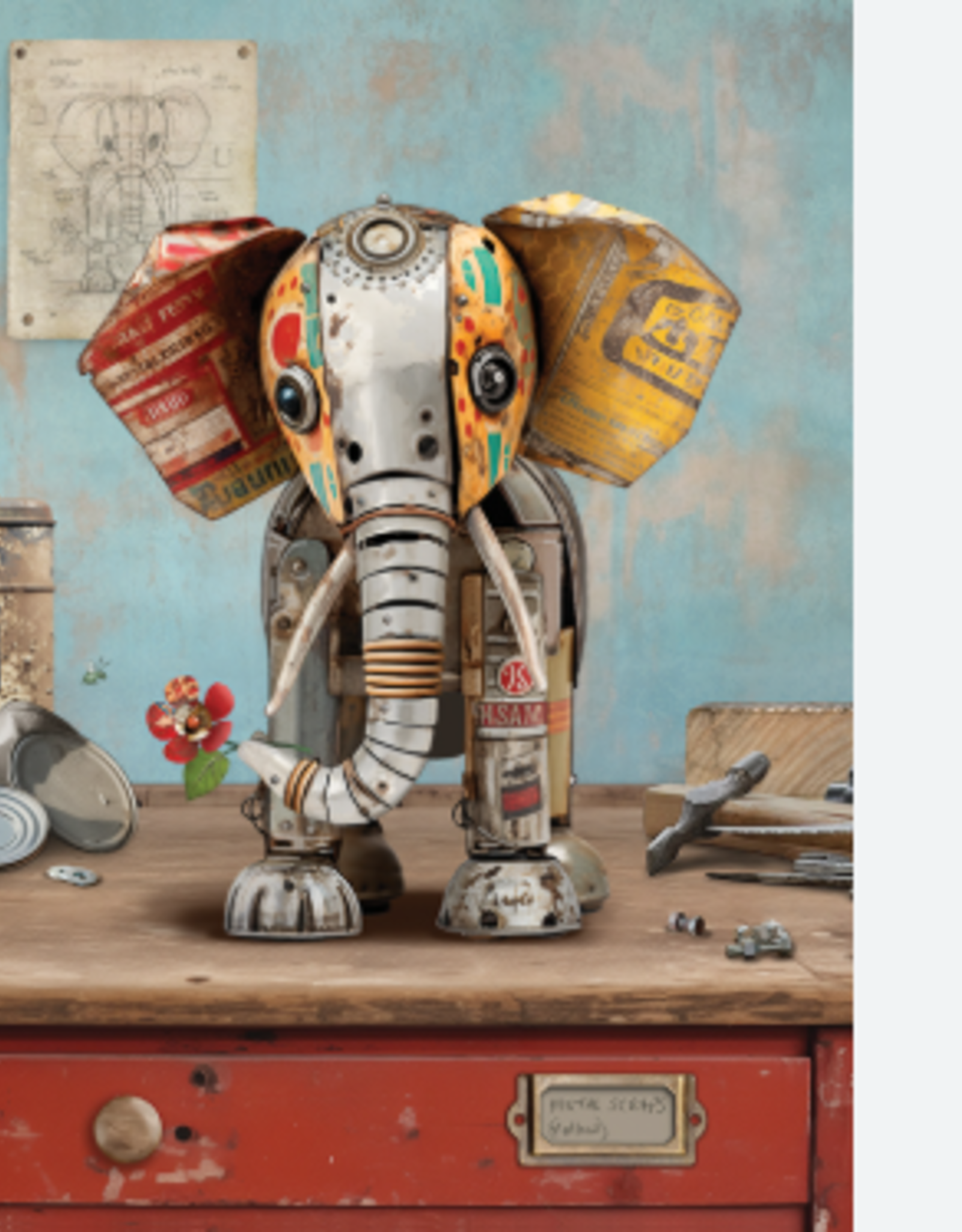 Bug Art Greeting Card - Elephant