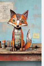 Bug Art Greeting Card - Fox metal