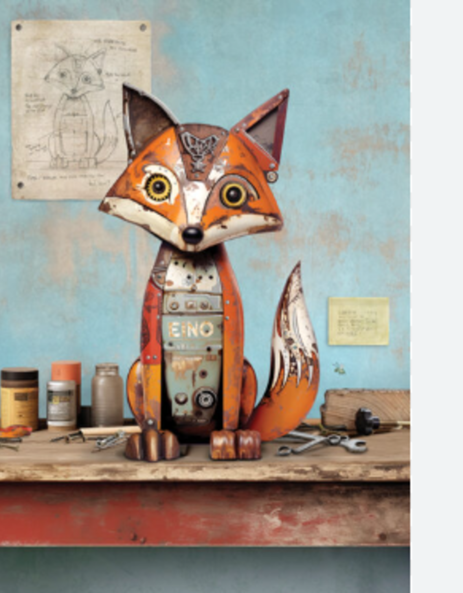 Bug Art Greeting Card - Fox
