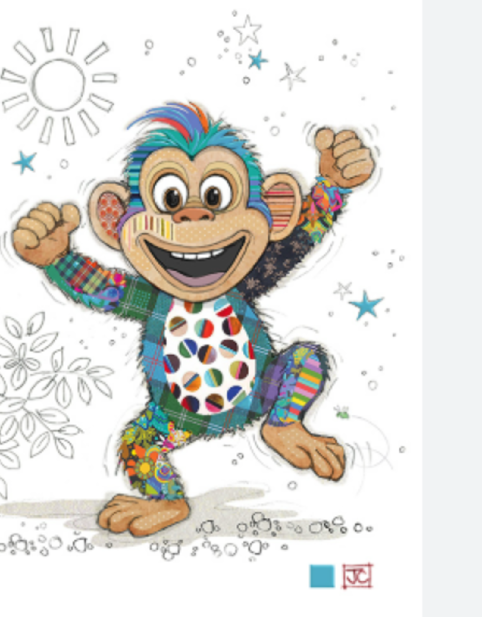 Bug Art Greeting Card - Monkey