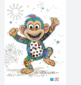 Bug Art Greeting Card - Monkey