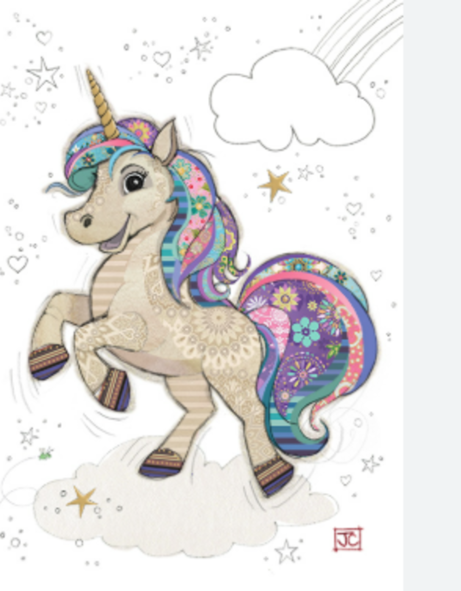 Bug Art Greeting Card - Unicorn