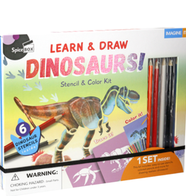 SpiceBox Learn to Draw Dinosaurs Stencil & Color Kit