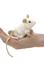 FOLKMANIS Mini White Mouse Finger Puppet