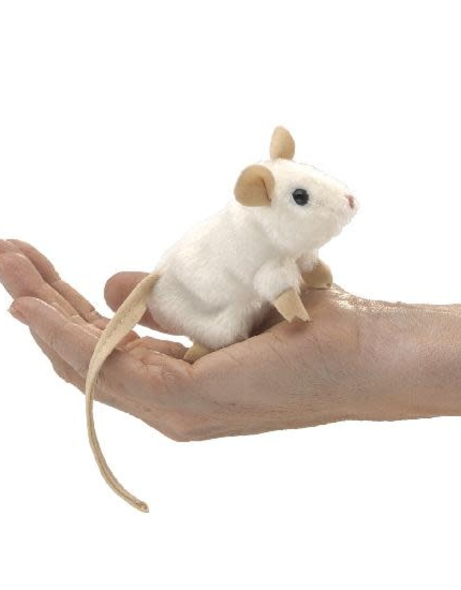 FOLKMANIS Mini White Mouse Finger Puppet