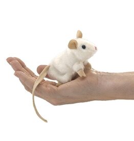FOLKMANIS Mini White Mouse Finger Puppet