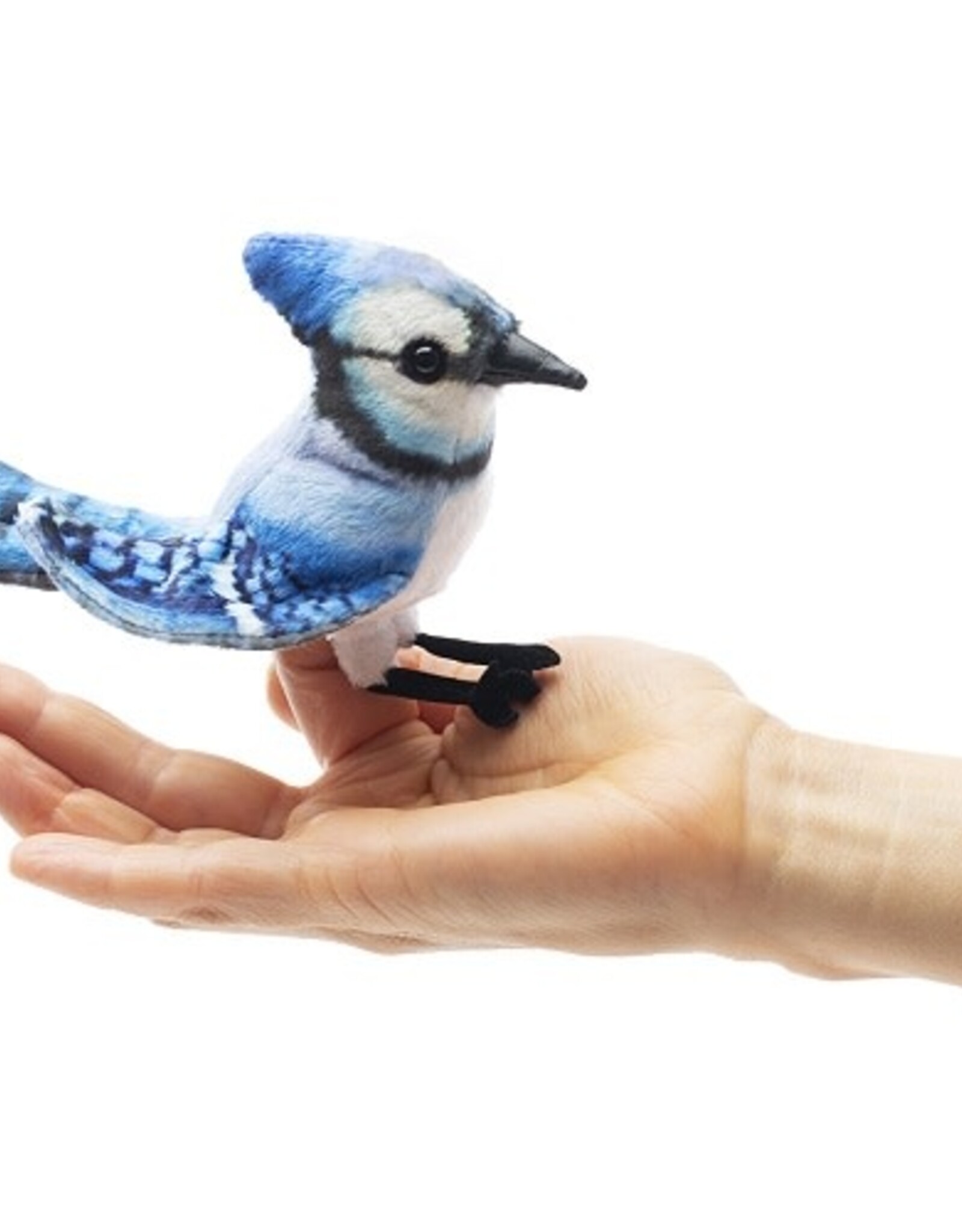 FOLKMANIS Mini Blue Jay Finger Puppet