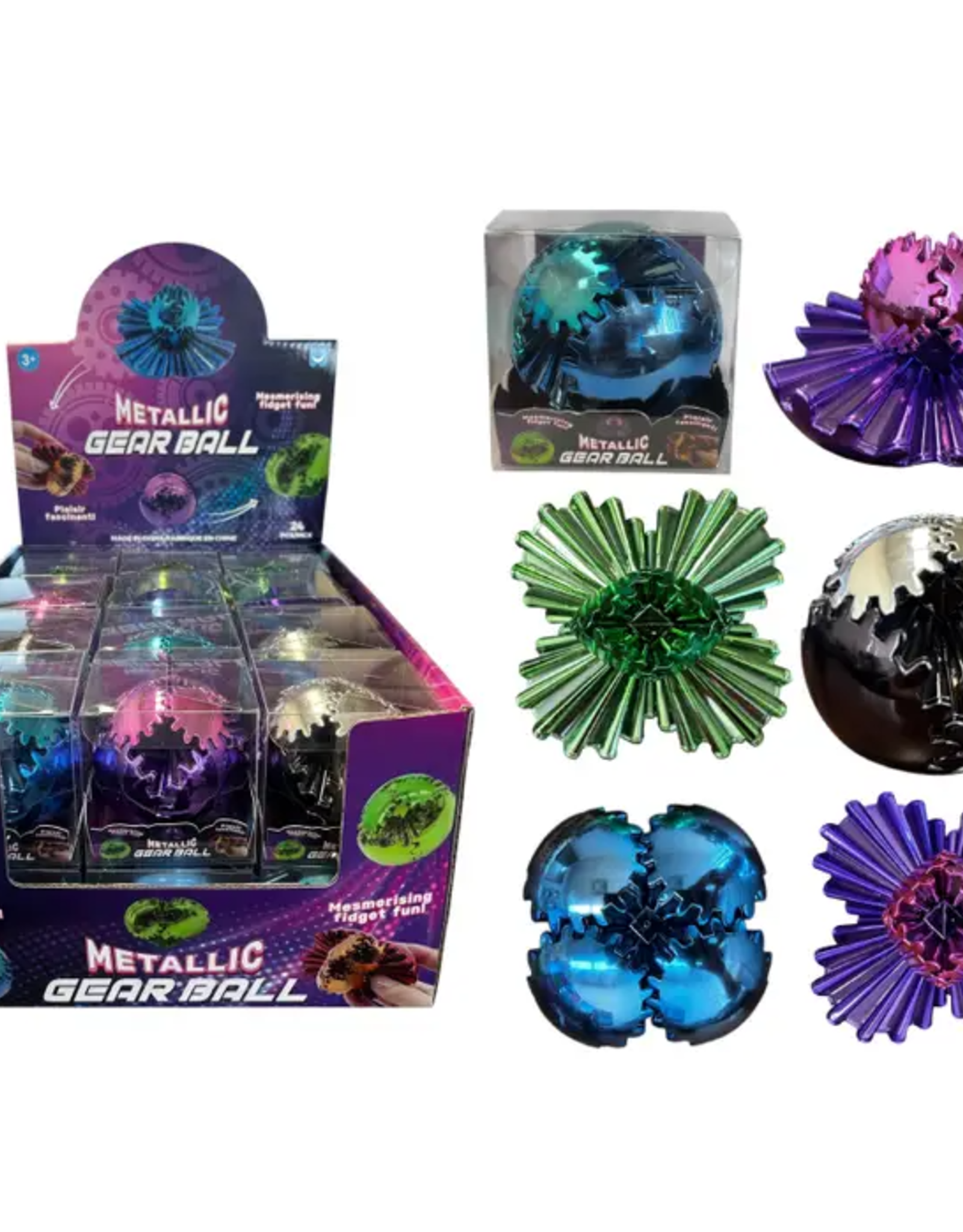 Handee Products Mesmerizing Metallic Gear Ball Fidget Toy