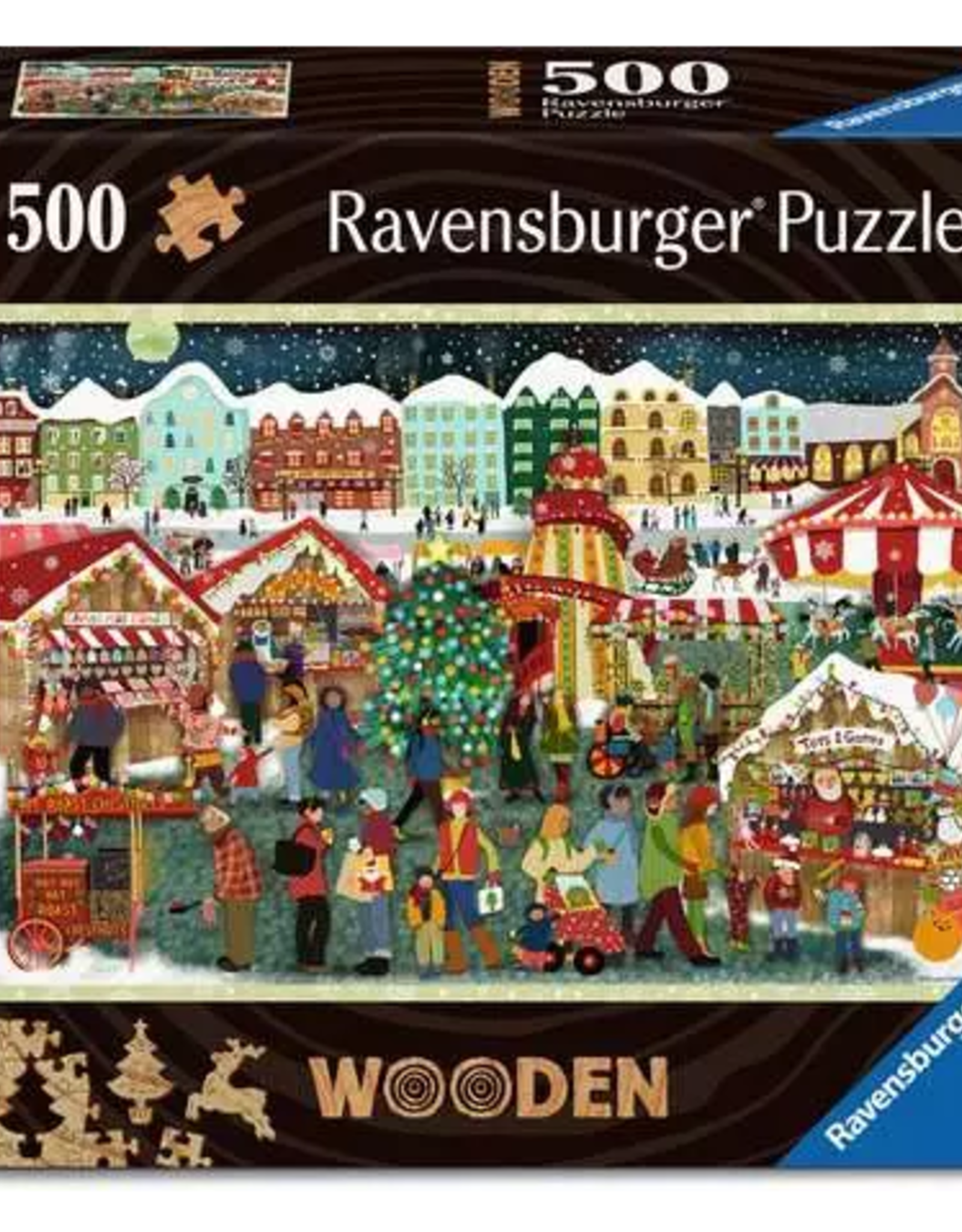 Ravensburger WOOD - Christmas Market 500 pc Puzzle