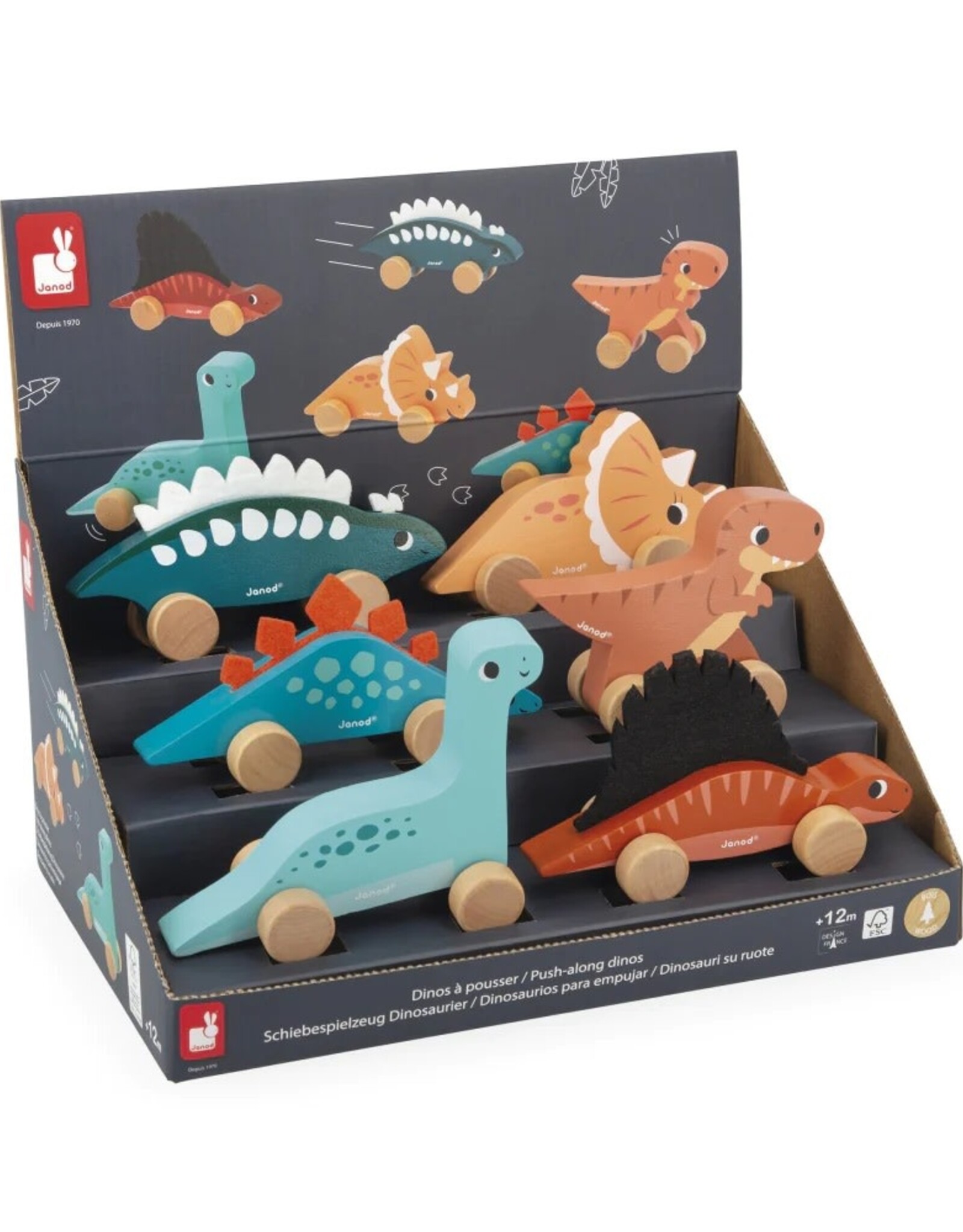 Janod DINO - PUSH-ALONG DINOS