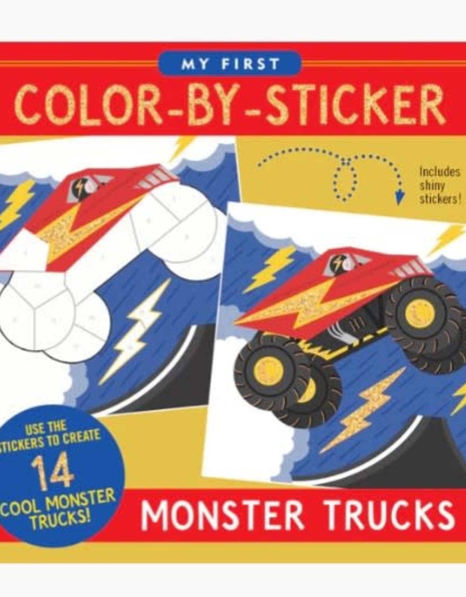Peter Pauper Press FIRST COLOR-BY-STICKER MONSTER TRUCKS