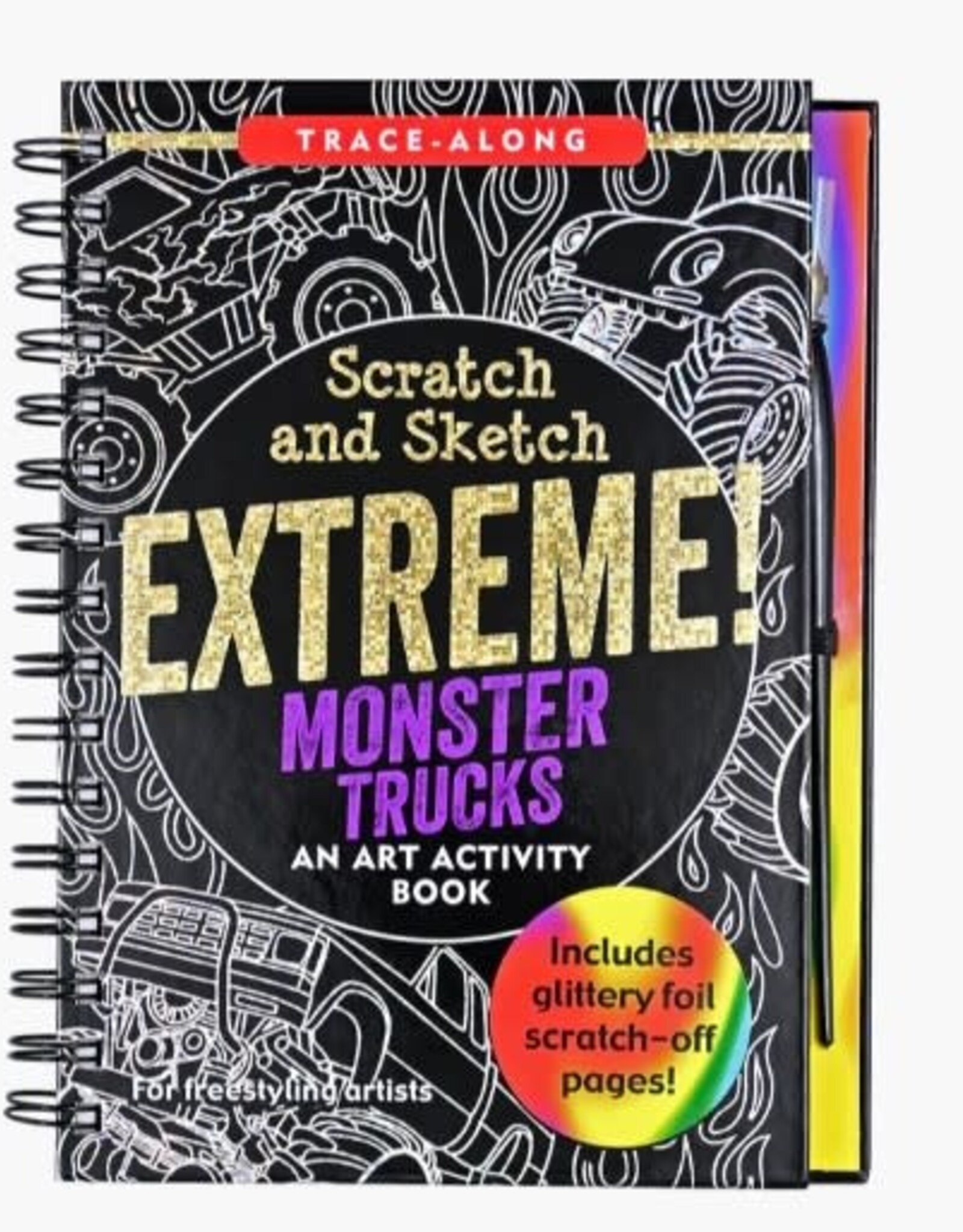 Peter Pauper Press Extreme! Monster Trucks Scratch and Sketch
