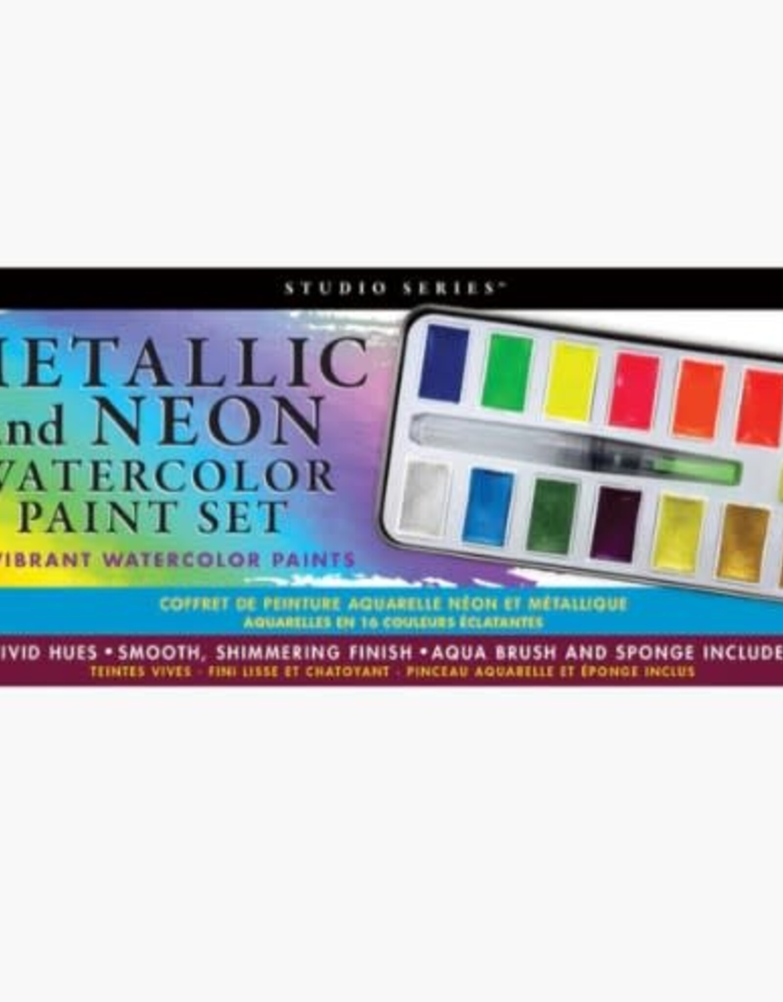 Peter Pauper Press METALLIC & NEON WATERCOLOR PAINT SET