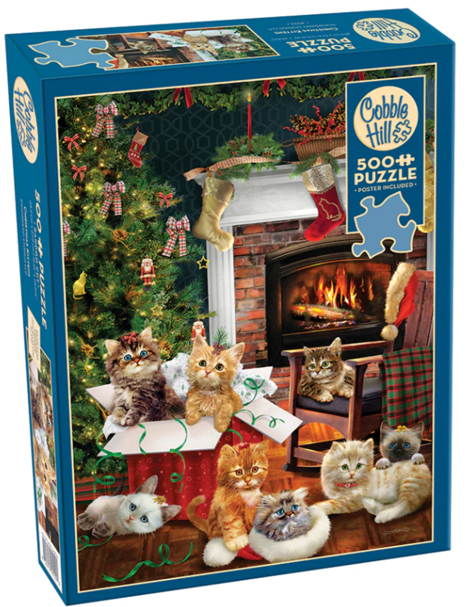 Cobble Hill Christmas Kittens 500pc