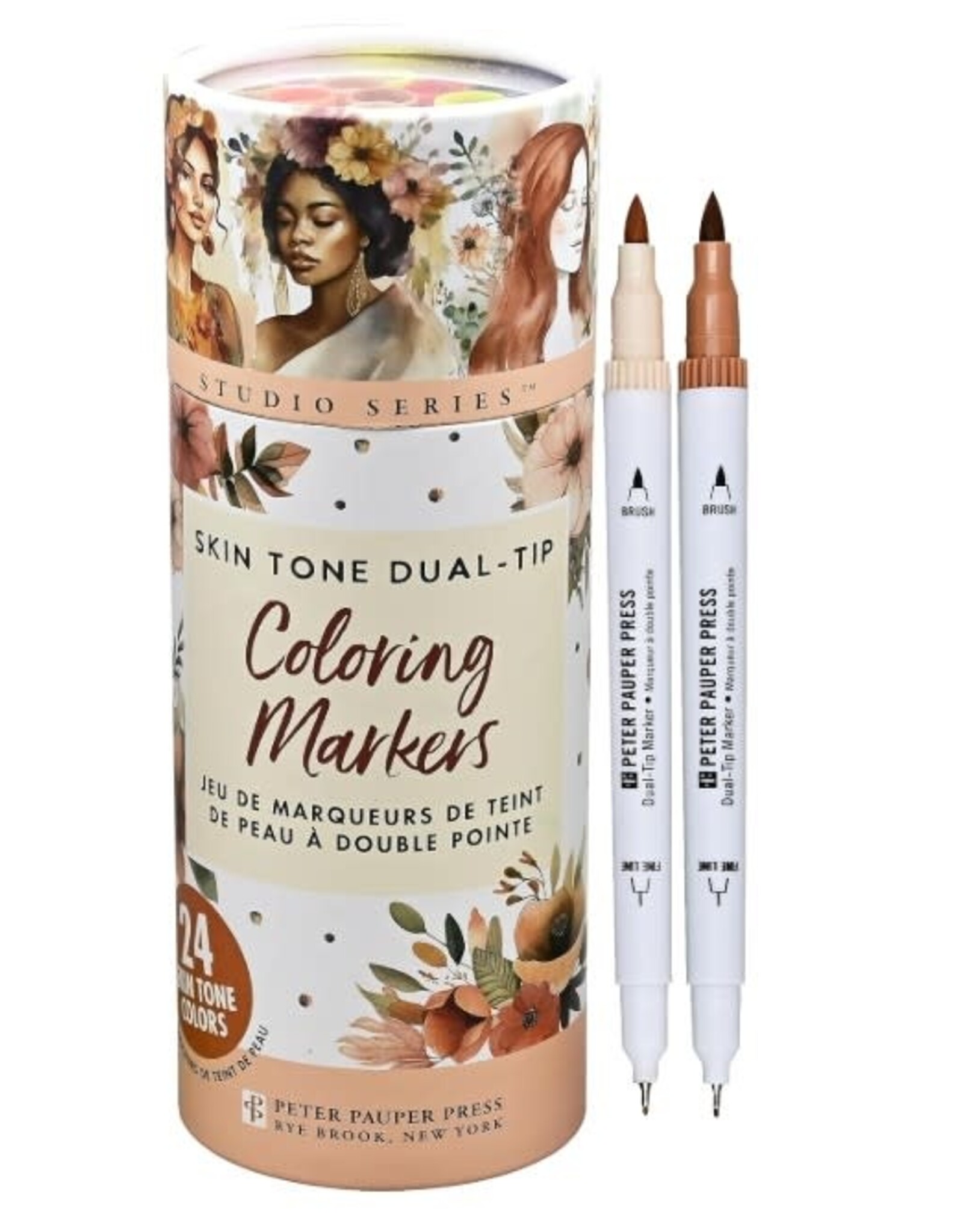 Peter Pauper Press Skin Tone Dual - Tip Coloring Markers