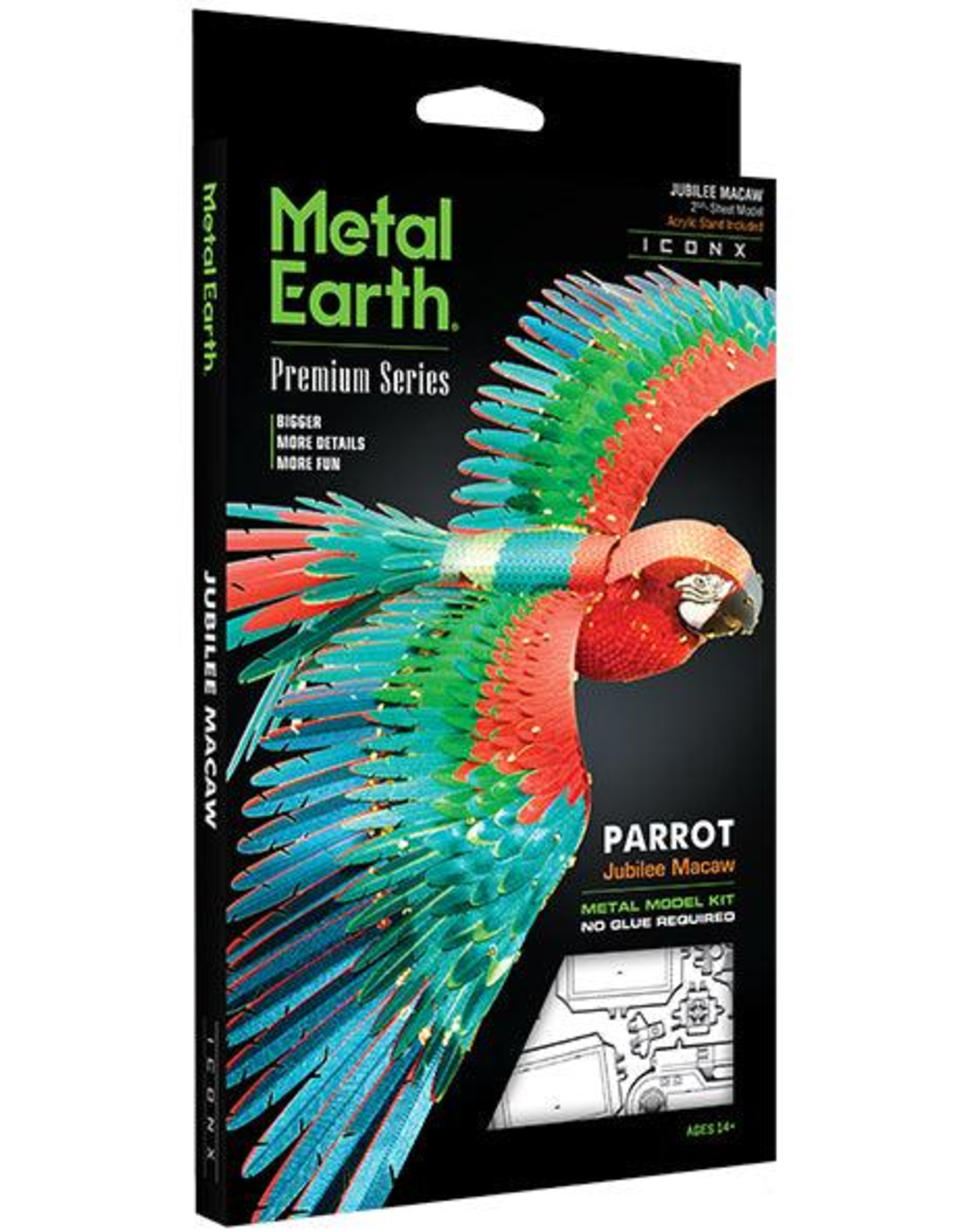 MetalEarth M.E. Parrot Jubilee Macaw