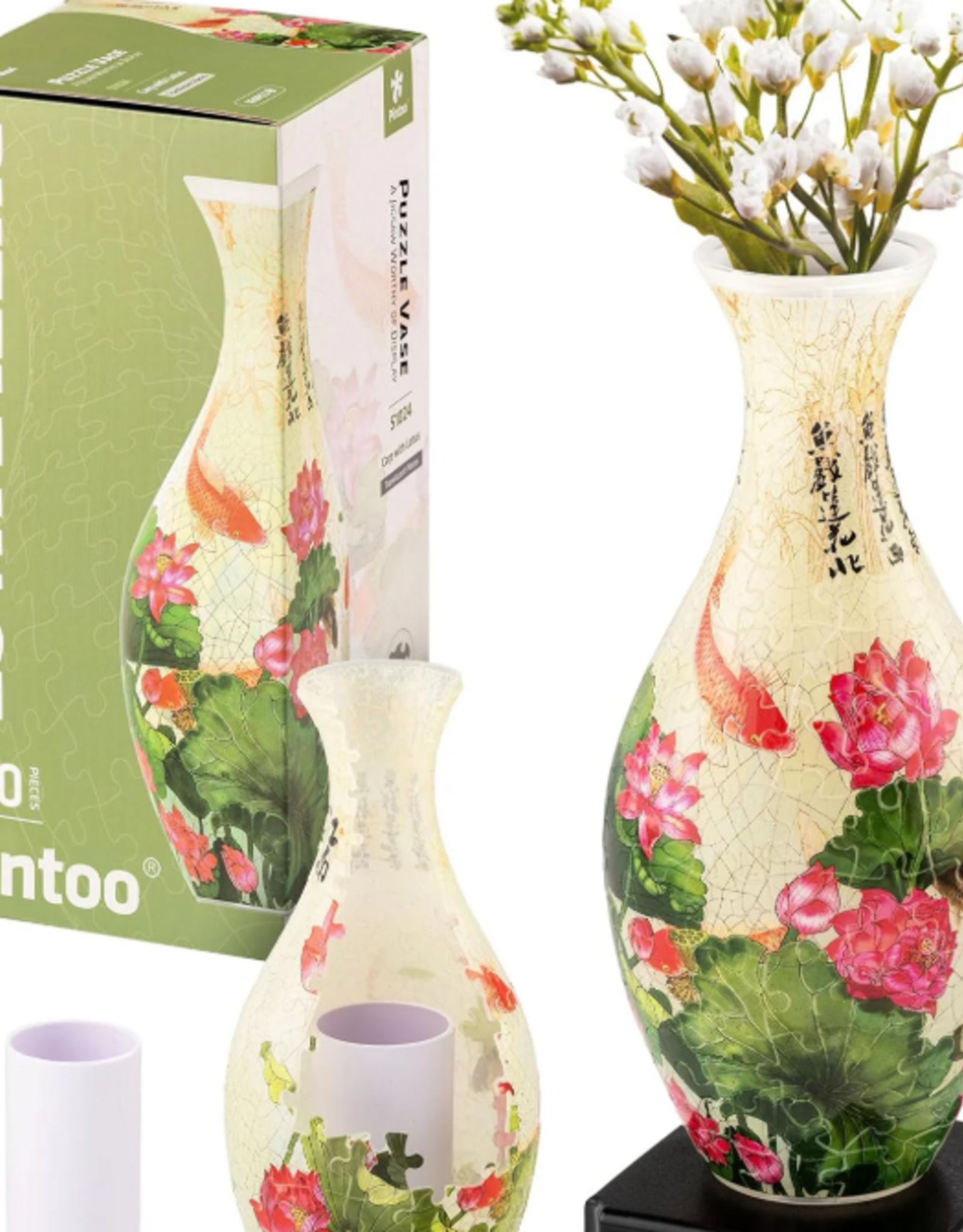 LOZ Carp with Lotus - Puzzle Vase