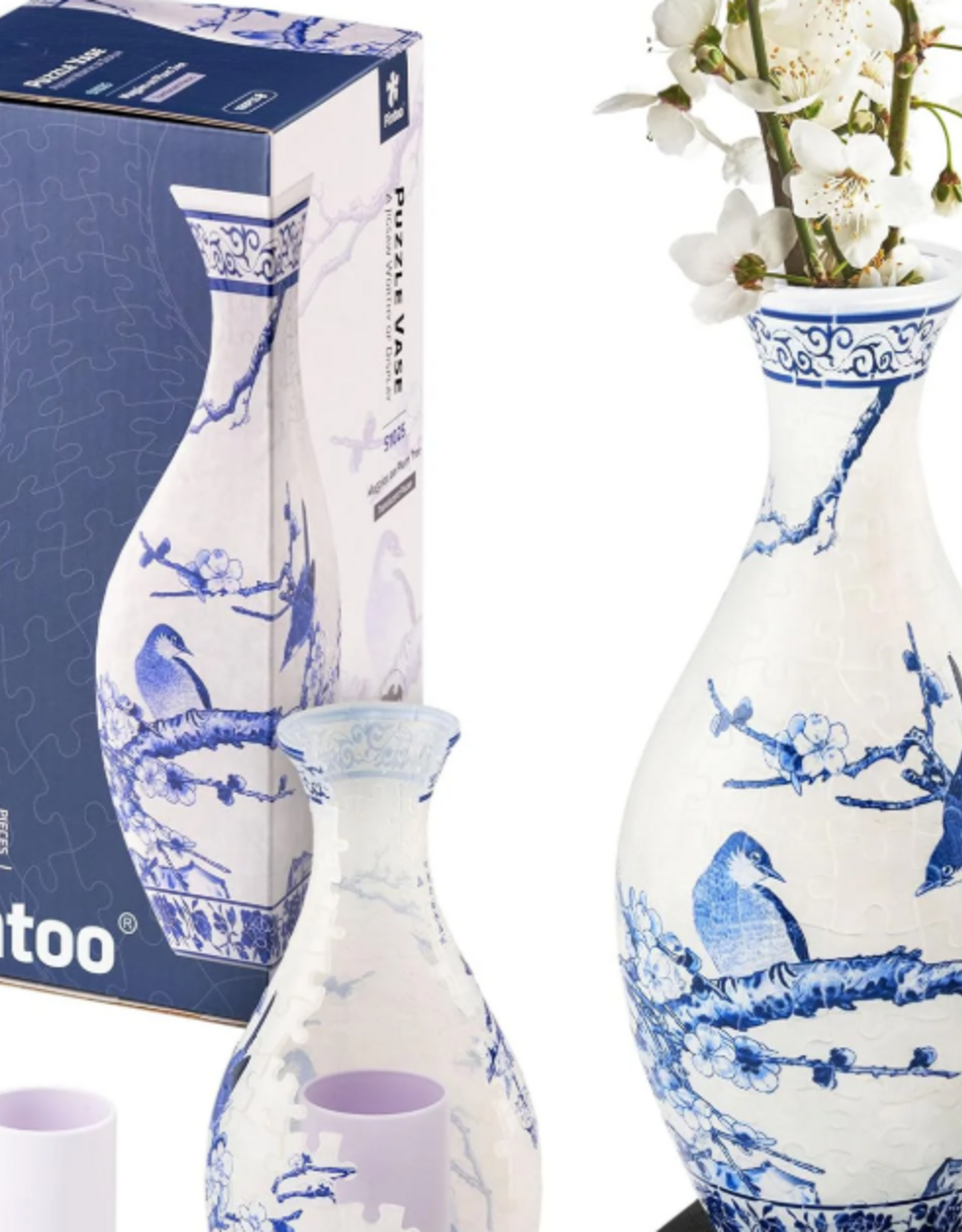 LOZ Magpies on Plum Tree  - Puzzle Vase