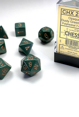 Chessex Dice - 7pc Opaque - Dusty Green/Copper Polyhedral