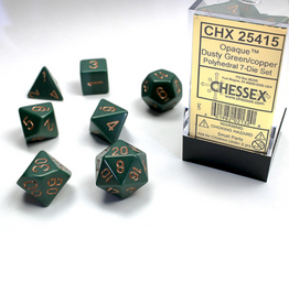 Chessex Opaque 7-Die Set Dusty Green/Copper