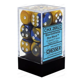 Chessex Gemini 12D6 Blue-Gold/White 16mm