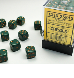 Chessex Opaque 12D6 Dusty Green/Copper 16mm