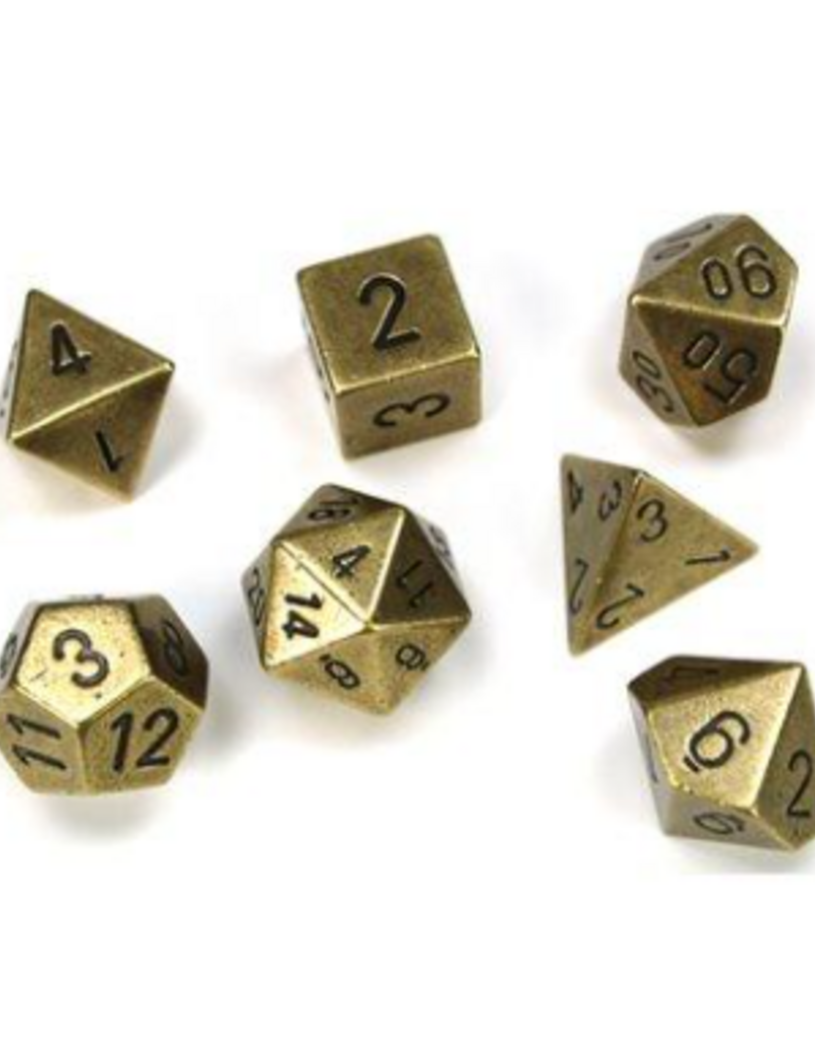 Chessex Metal 7-Die Set Old Brass