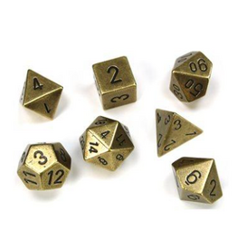 Chessex Metal 7-Die Set Old Brass