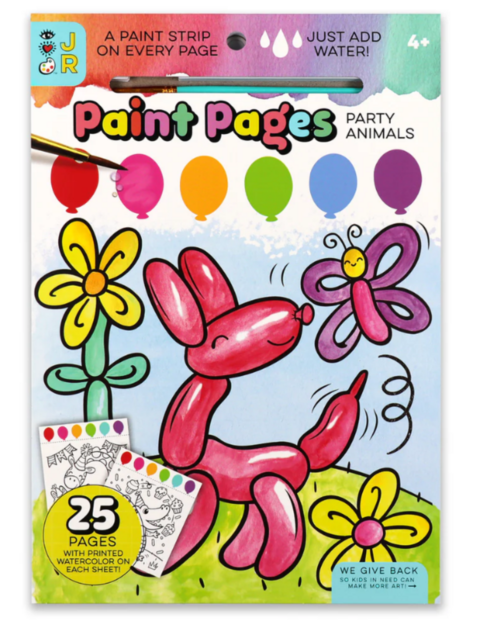 Bright Stripes Paint Pages - Party Animals