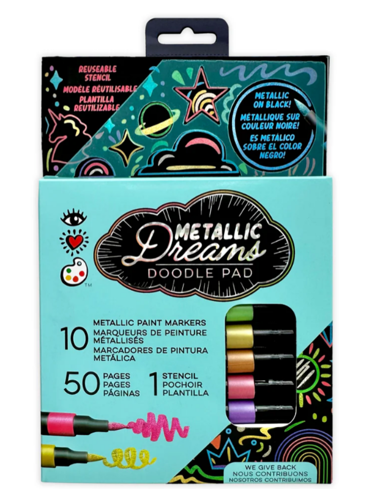 Bright Stripes Metallic Dreams Doodle Pad