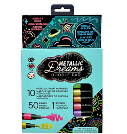 Bright Stripes Metallic Dreams Doodle Pad